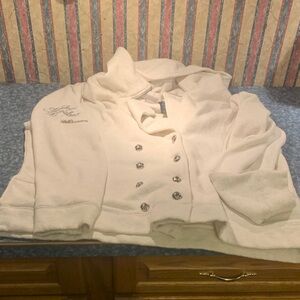 Women's White Harley Davidson Jacket with Embellished Buttons hoodie